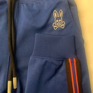 Psycho Bunny xxs men's navy/orange track pant